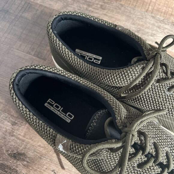 POLO RALPH LAUREN VERNON MESH LOW TOP BOAT SNEAKER DEFENDER GREEN SIZE 11.5 - Picture 8 of 11